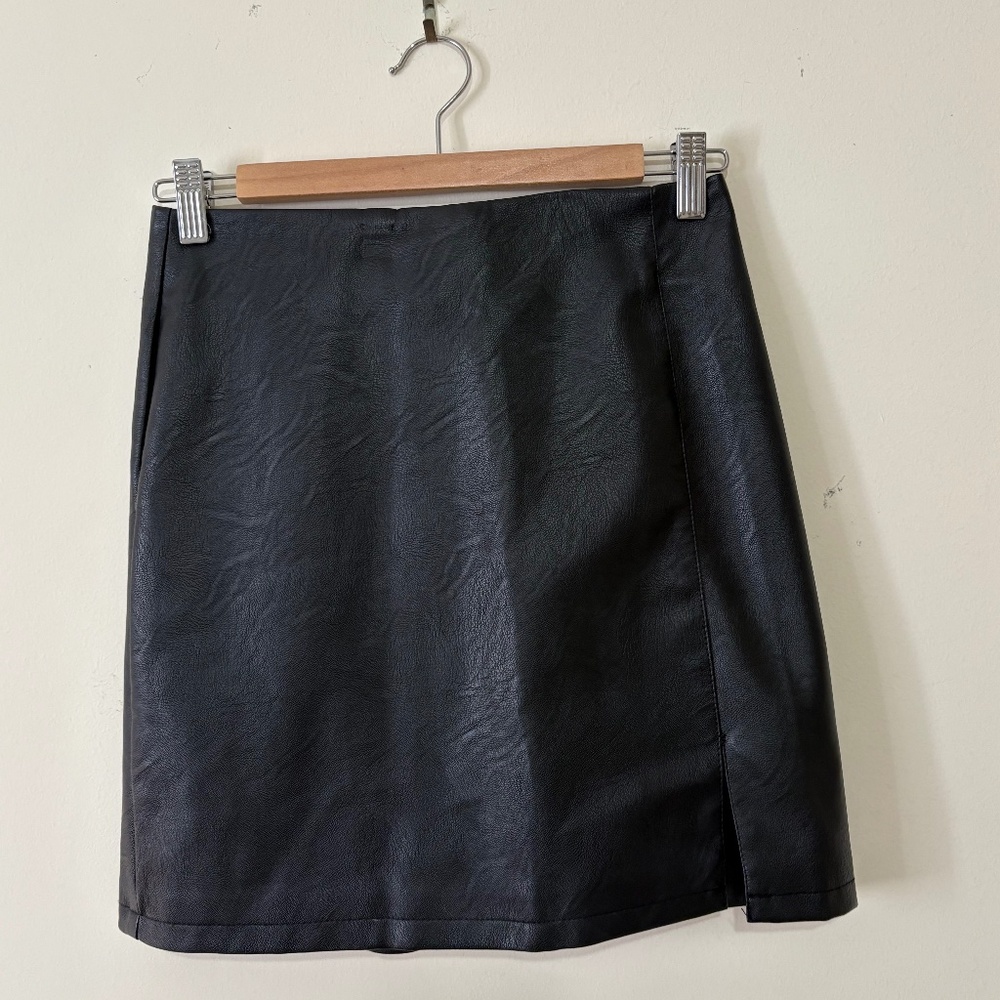 Faux Leather Topshop Mini Skirt